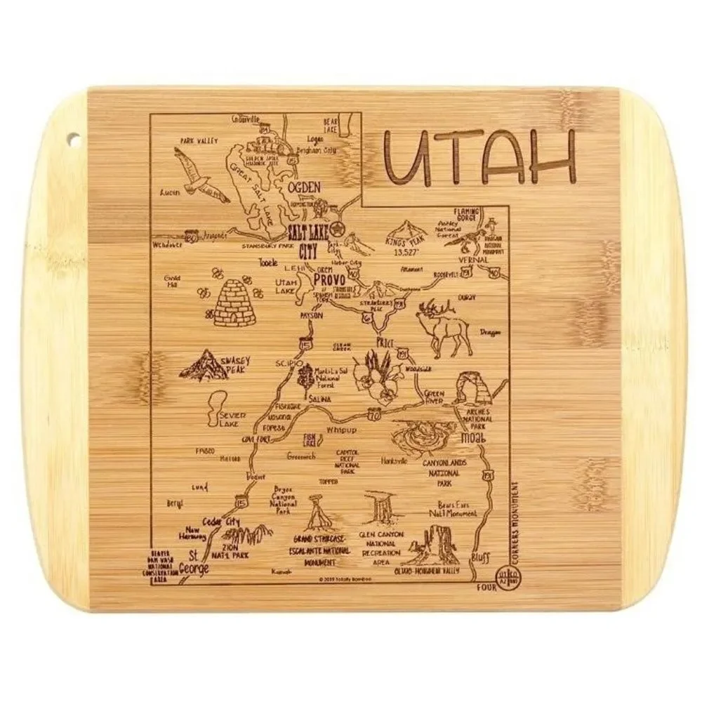 Totally Bamboo A Slice of Life Utah State Serving and Cutting Board, 11